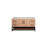 Victoria 60 In. Freestanding Single Sink Bathroom Vanity with Acrylic Sink Top, Open Shelf Storage & Soft Closing Doors & Drawers