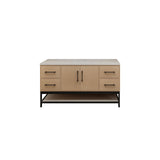 Victoria 60 In. Freestanding Single Sink Bathroom Vanity with Acrylic Sink Top, Open Shelf Storage & Soft Closing Doors & Drawers