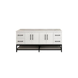 Victoria 72 In. Freestanding Double Sink Bathroom Vanity with Acrylic Sink Top, Open Shelf Storage & Soft Closing Doors & Drawers