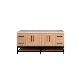 Victoria 72 In. Freestanding Double Sink Bathroom Vanity with Acrylic Sink Top, Open Shelf Storage & Soft Closing Doors & Drawers