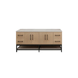Victoria 72 In. Freestanding Double Sink Bathroom Vanity with Acrylic Sink Top, Open Shelf Storage & Soft Closing Doors & Drawers