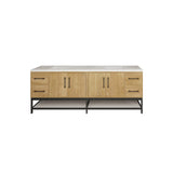 Victoria 84 In. Freestanding Double Sink Bathroom Vanity with Acrylic Sink Top, Open Shelf Storage & Soft Closing Doors & Drawers