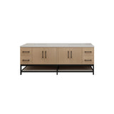 Victoria 84 In. Freestanding Double Sink Bathroom Vanity with Acrylic Sink Top, Open Shelf Storage & Soft Closing Doors & Drawers