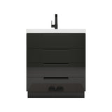 Carla 30 In. Freestanding Single Sink Bathroom Vanity with Acrylic Top
