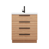Carla 30 In. Freestanding Single Sink Bathroom Vanity with Acrylic Top