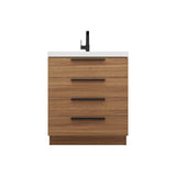 Carla 30 In. Freestanding Single Sink Bathroom Vanity with Acrylic Top
