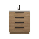 Carla 30 In. Freestanding Single Sink Bathroom Vanity with Acrylic Top