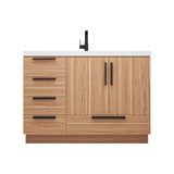 Carla 48 In. Freestanding Single Sink Bathroom Vanity with Acrylic Top
