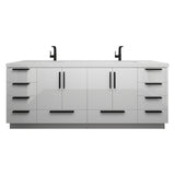 Carla 84 In. Freestanding Double Sink Bathroom Vanity with Acrylic Top