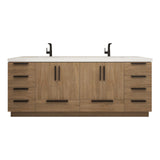 Carla 84 In. Freestanding Double Sink Bathroom Vanity with Acrylic Top