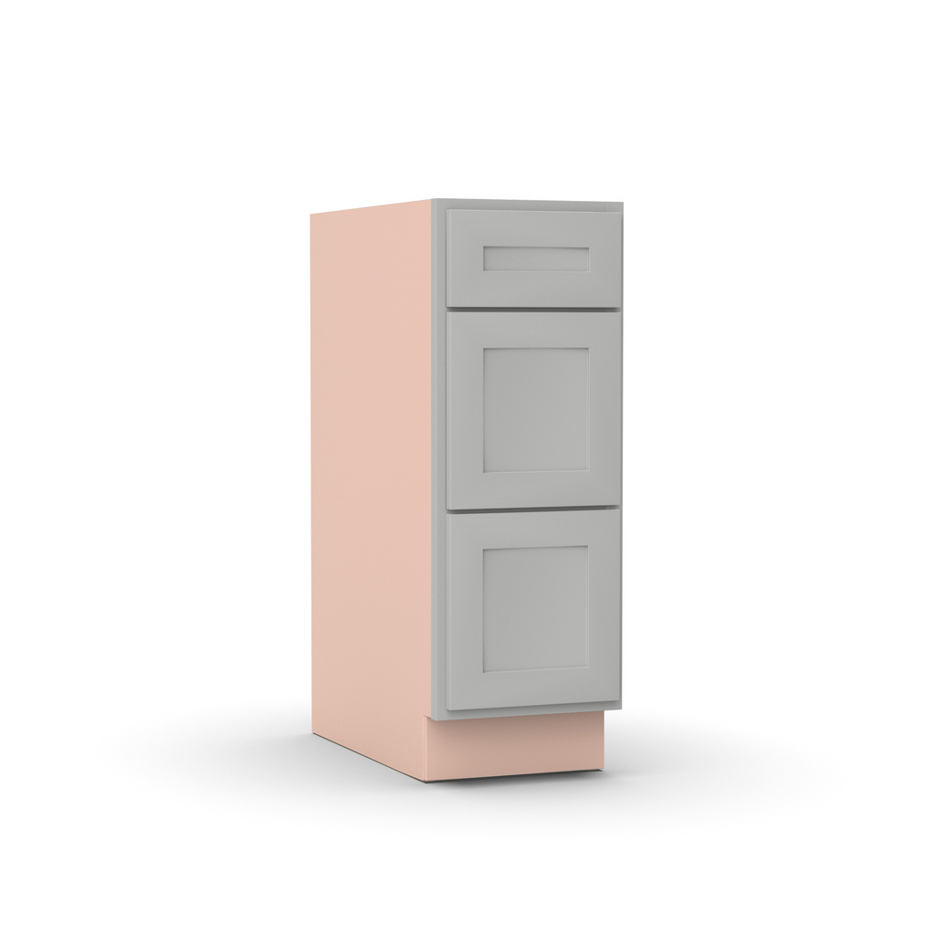Liberty Shaker Ashen - 12 Inch Three Drawer Base Cabinet - 12