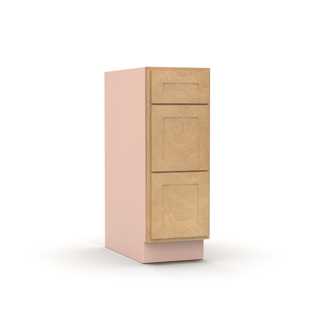 Liberty Shaker Karamel - 12 Inch Three Drawer Base Cabinet - 12