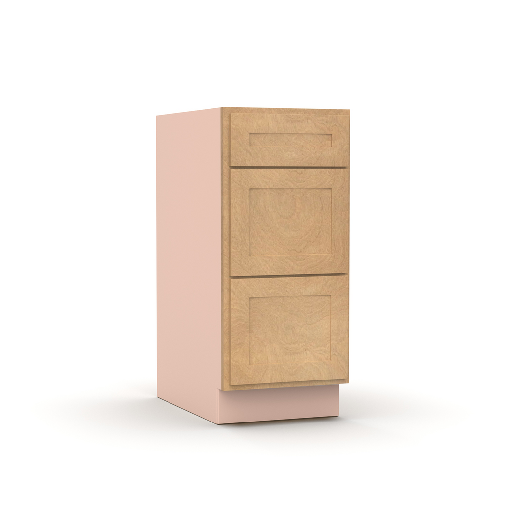 Liberty Shaker Karamel - 15 Inch Three Drawer Base Cabinet - 15