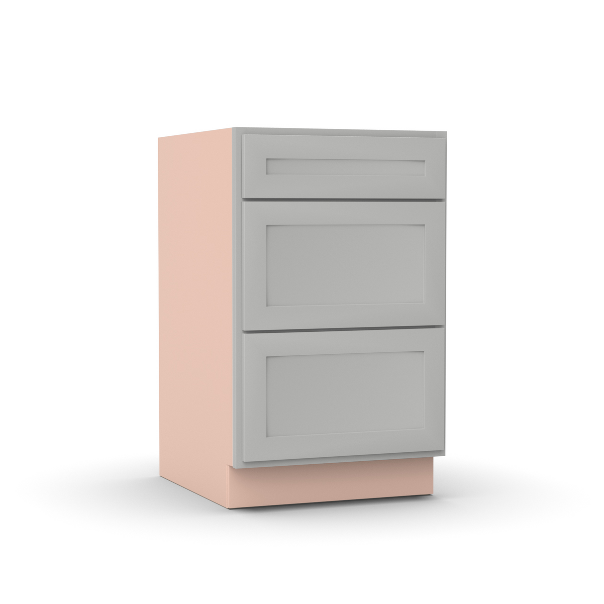 Liberty Shaker Ashen - 21 Inch Three Drawer Base Cabinet - 21" Width x 34.5" Height x 24" Depth