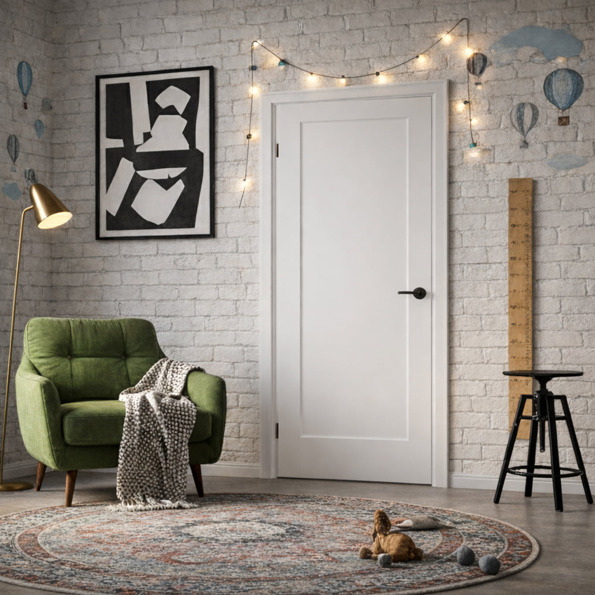 Ivanees 1-Panel Hollow Core Molded Shaker Door Slab - Madison 80 Inch Height