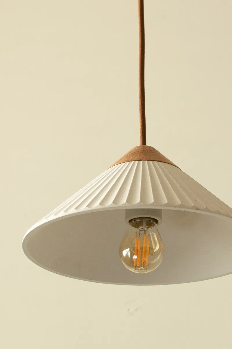 Summit Mountain Cream White Pendant Light, Max 20W, E26 Base, Damp Rated