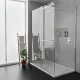 SMC / Solid Surface Shower Base Tray 60" × 32" - with Side Drain Hole, Drain Cover & Waste