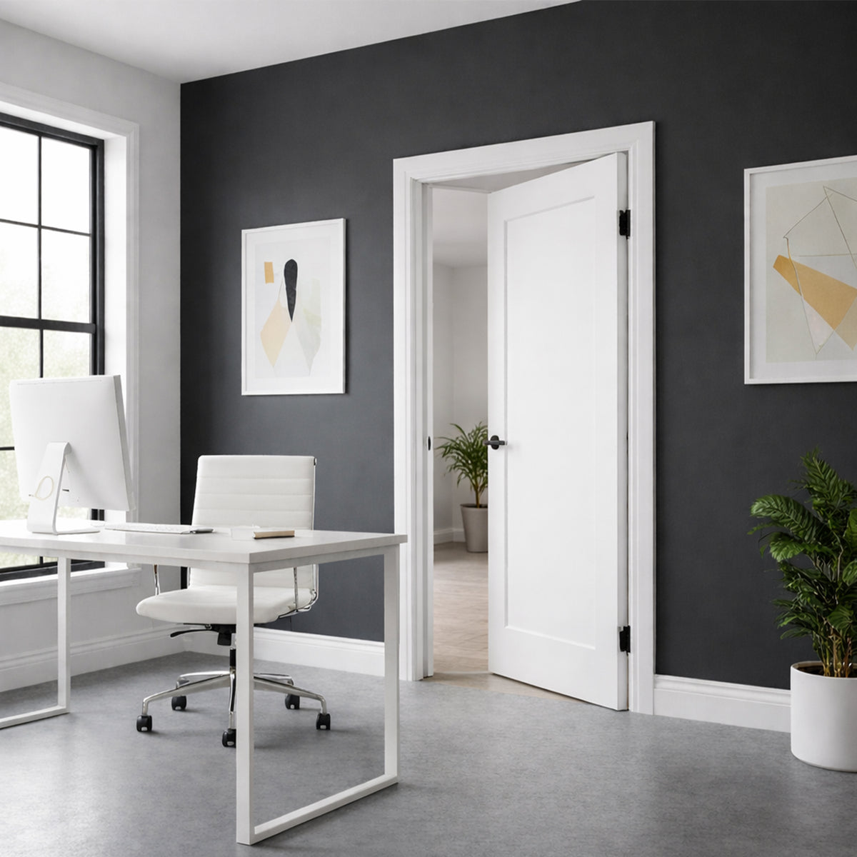 Ivanees 1-Panel Hollow Core Molded Shaker Door Slab - Madison 80 Inch Height