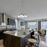4 - Lights Chandelier Lighting Fixture, Clear Glass Chandelier for Kitchen, Coffee Bar, E26 Base - BUILDMYPLACE
