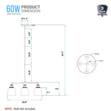 4 - Lights Chandelier Lighting Fixture, Clear Glass Chandelier for Kitchen, Coffee Bar, E26 Base - BUILDMYPLACE