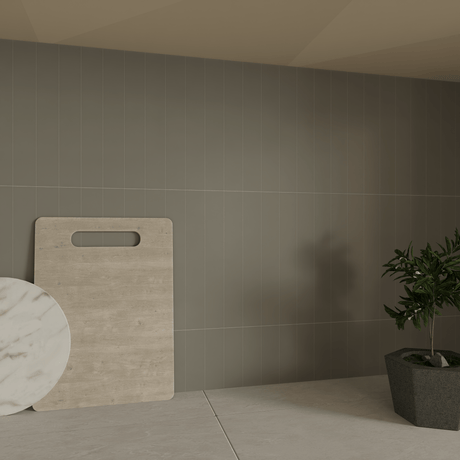 4 X 16 In Soho Cement Chic Dark Colors Matte Pressed Glazed Ceramic - BUILDMYPLACE