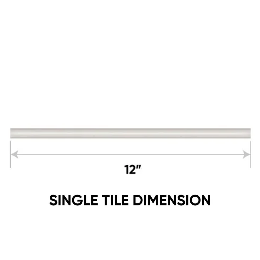 12 in. Soho Halo Grey Glossy Glazed Ceramic Quarter Round Trim