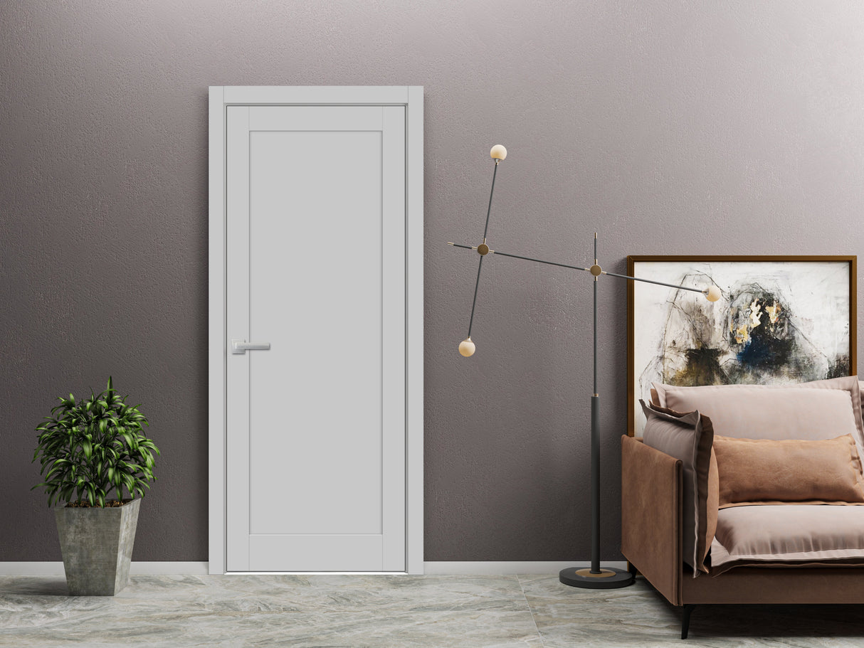 Pantry Kitchen Lite Door Hardware | Quadro 4111 Matte Grey | Single Panel Frame Trims | Bathroom Bedroom Sturdy Doors