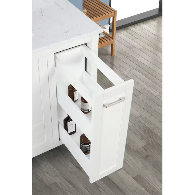 Allen-Roth Christy 42-In Carrara White Undermount Single Sink Bathroom Vanity With White Engineered Marble Top