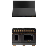 KUCHT Gemstone Professional 48 in. 6.7 cu. ft. Natural Gas Range with Sealed Burners, Griddle/Grill and Two Ovens - One Convection - in Titanium Stainless Steel