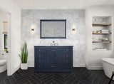 Dukes 48 in. Freestanding Bathroom Vanity with White Carrara Marble Top, White Square Sink