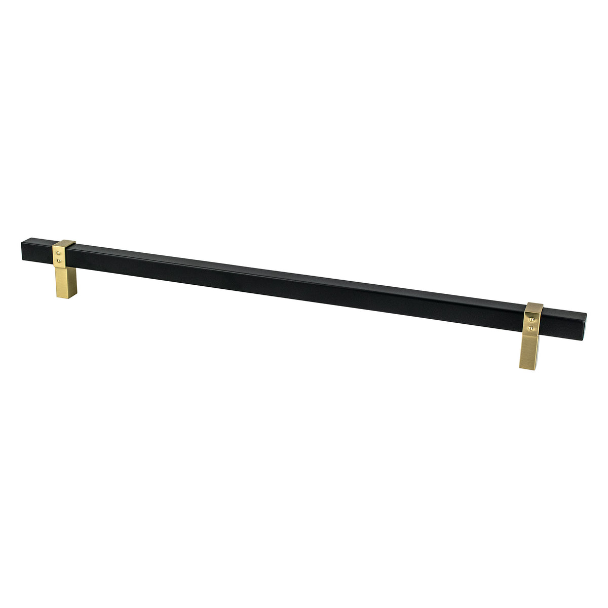 Rivet Rebel 18 inch CCMatte Black Bar and Modern Brushed Gold Posts Appliance Pull