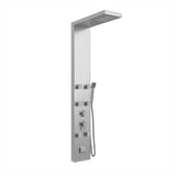 53 in. 6 - Jet Stainless Steel Shower Panel System w/ Fixed Rainfall & Waterfall Shower Head, Tub Spout & Handheld, Jet Massage Feature - BUILDMYPLACE