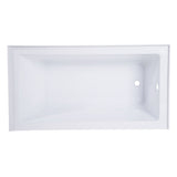 54 In. Acrylic Alcove Bathtub in White - cUPC/UPC Certified - BUILDMYPLACE