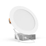6" 12W LED Slim Panel Recessed Ceiling Light CCT Changeable 2700K/3000K/3500K/4000K/5000K, with Junction Box, Round - BUILDMYPLACE
