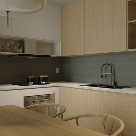 6 In Hexagon Nord Palladium Matte Color Body Porcelain Mosaic - BUILDMYPLACE