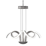 6 - Light 30" Wide Modern/Contemporary Cage LED Chandelier Ceiling Light, 70W, 3000K, 3500LM, Adjustable Height - BUILDMYPLACE