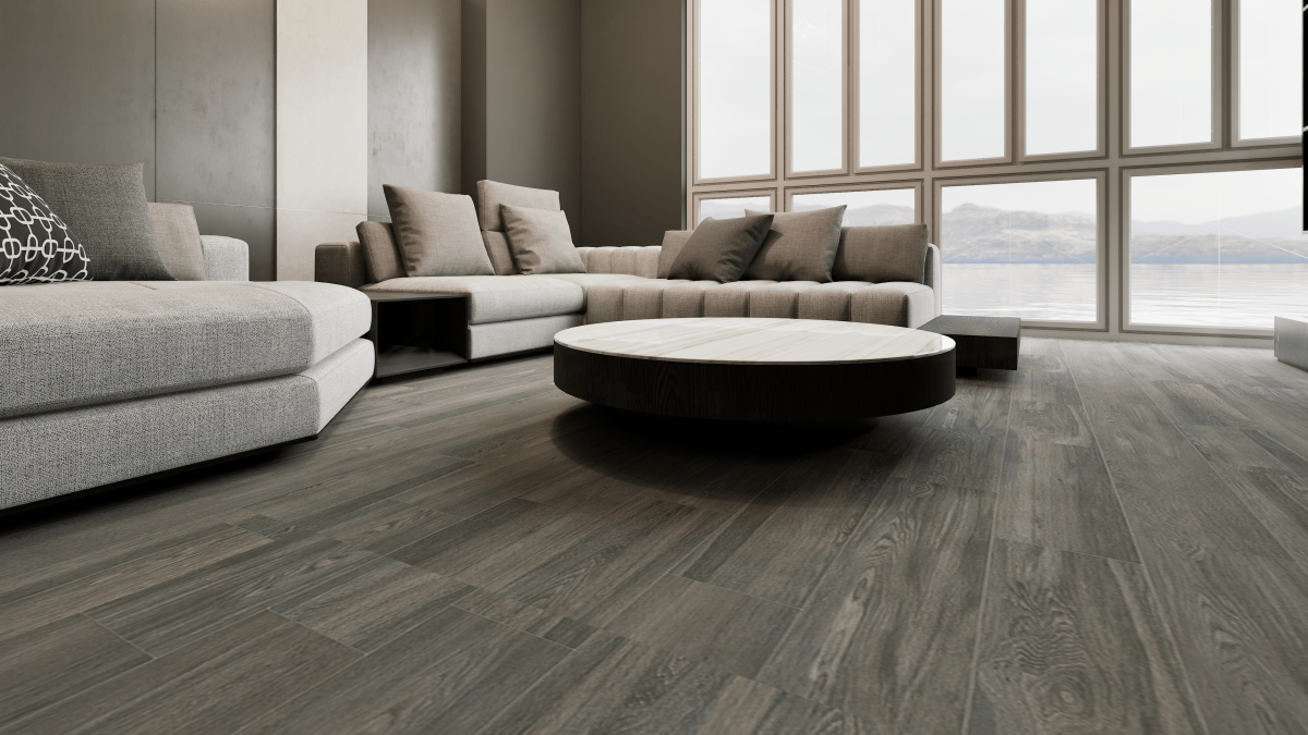 6 X 36 In Vintagewood Carbon Matte Pressed Glazed Porcelain - BUILDMYPLACE