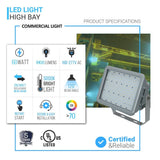 60 Watt LED Explosion Proof Flood Light, A Series, Non Dimmable, 5000K, 8400LM, AC100 - 277V, IP66, Hazardous Location Lighting Fixtures - BUILDMYPLACE