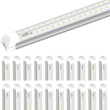 60W 8ft V Shape LED Tube Integrated Lights - 5000k - Clear Cover Super Bright - T8 Utility Shop Light - BUILDMYPLACE
