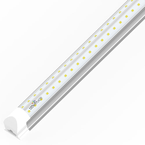 60W 8ft V Shape LED Tube Integrated Lights - 5000k - Clear Cover Super Bright - T8 Utility Shop Light