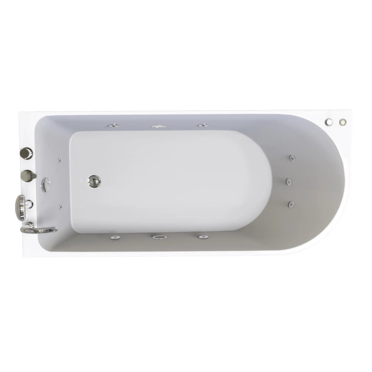 67 x 30 in. Freestanding Acrylic Whirlpool Corner Bathtub with left Drain - BUILDMYPLACE