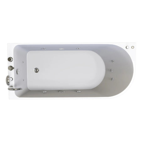 67 x 30 in. Freestanding Acrylic Whirlpool Corner Bathtub with left Drain - BUILDMYPLACE