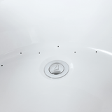 67 x 31 in. Acrylic White Freestanding Oval Whirlpool Bathtub with Side Drain - BUILDMYPLACE