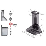 36" ZLINE CrownSound™Ducted Vent Wall Mount Range Hood in Stainless Steel with Built-in Bluetooth Speakers (697CRN-BT-36)