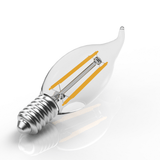 6W Filament LED Bulb, 2700K, 500LM, 120V/60Hz, 4 - filament, E12, Candelabra Light Bulbs, Dimmable, Clear - LEDMyPlace