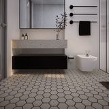 7 In Hexagon Form Sand Matte Pressed Glazed Porcelain - BUILDMYPLACE