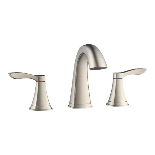 8 In. Two-handle 3-Hole Deck Mount Widespread Bathroom Sink Faucet in Brushed Nickel With Pop up drain