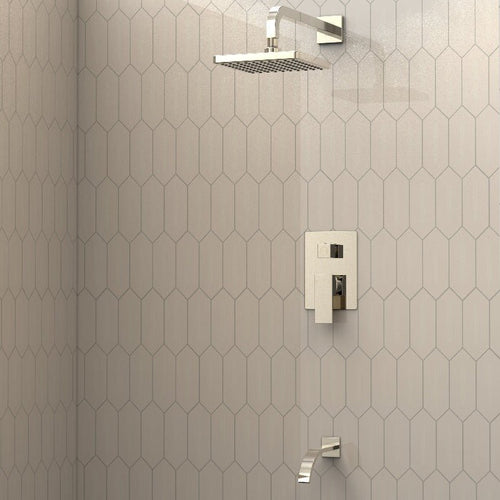 8 Inch Rain Shower Faucet Set Complete with Pre-embedded Valve, Pressure Balance Cartridge