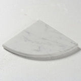 8 x 3/4 in. Carrara White Polished Marble Bathroom Corner Shelf - BUILDMYPLACE