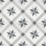 8 X 8 In Compass Form Tide Matte Pressed Glazed Porcelain Tile - BUILDMYPLACE